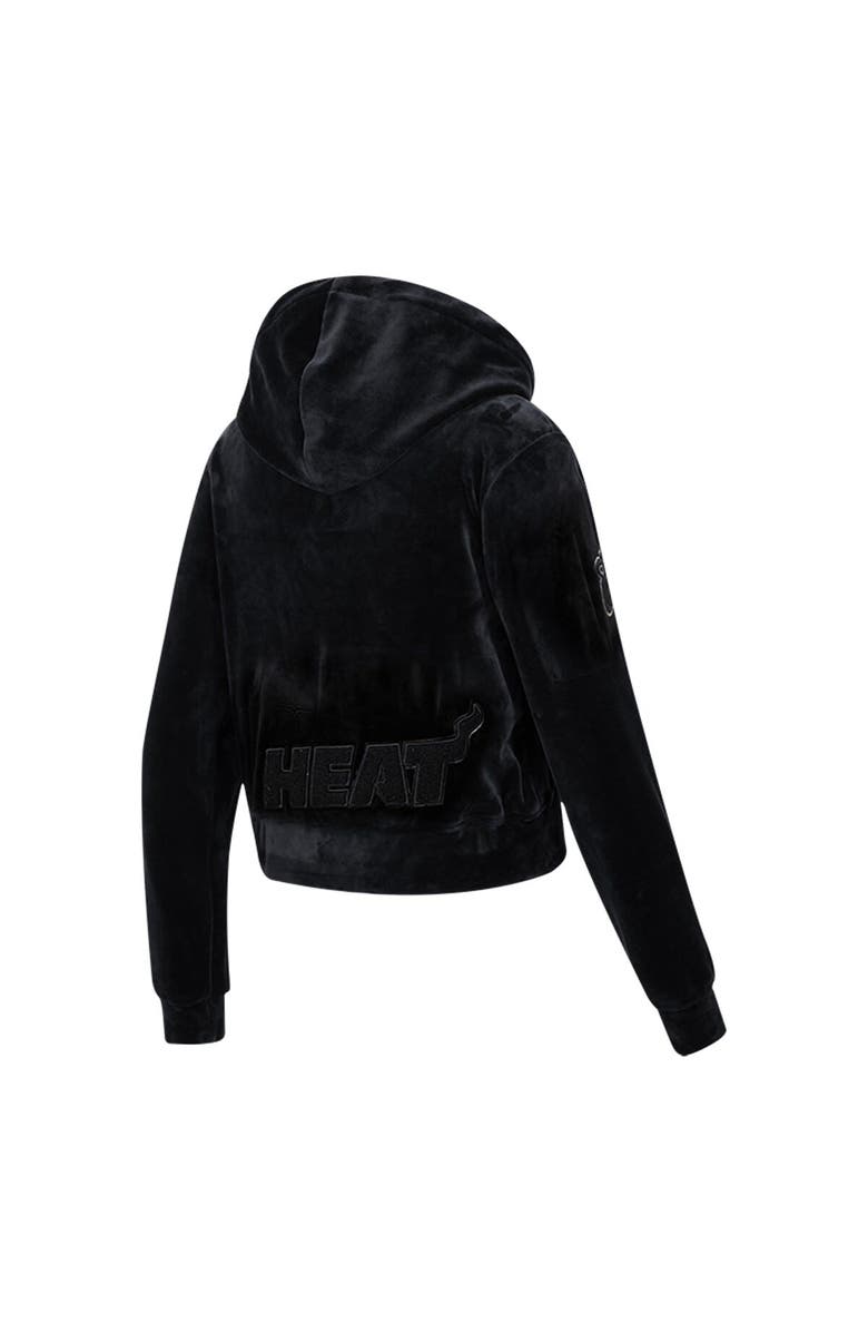PRO STANDARD Women's Pro Standard Miami Heat Triple Black Velour Full-Zip Hoodie, Alternate, color, Black