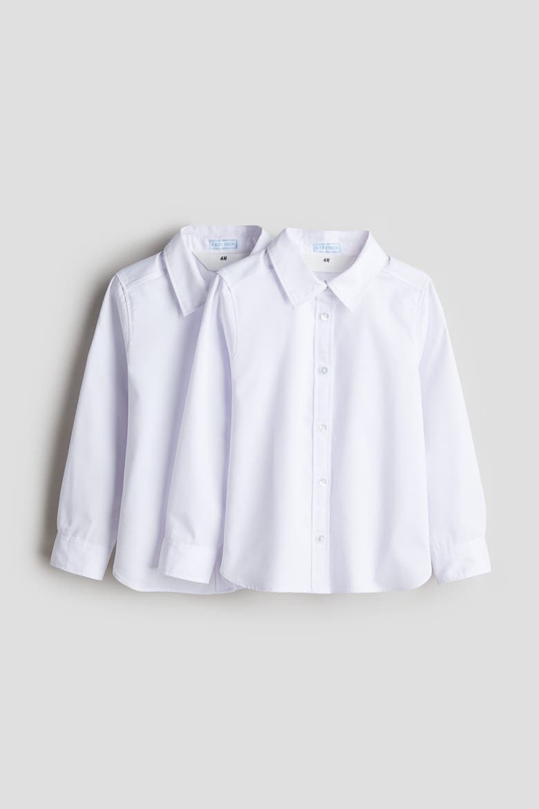 2-pack Easy-iron Shirts, Main, color, White