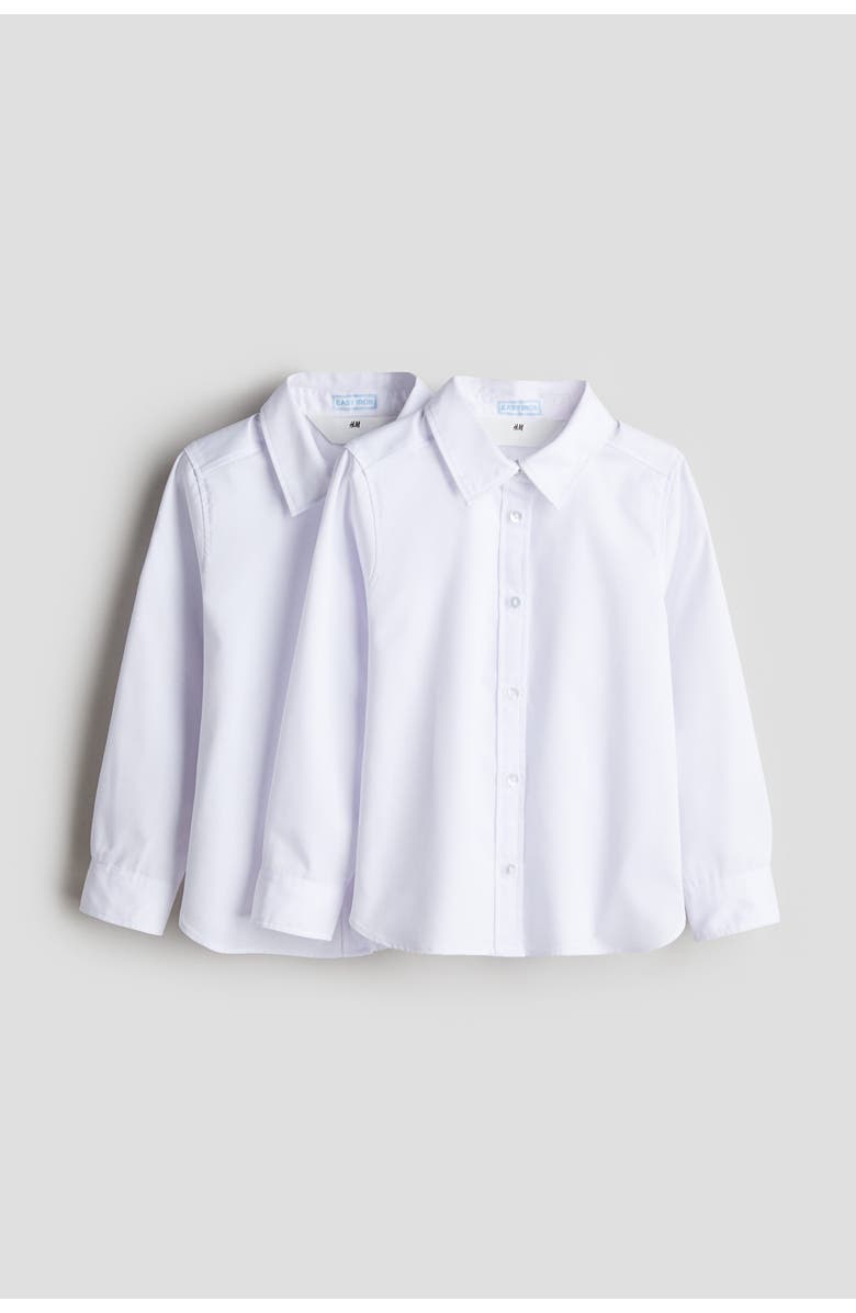 H&M 2-pack Easy-iron School Shirts, Main, color, White