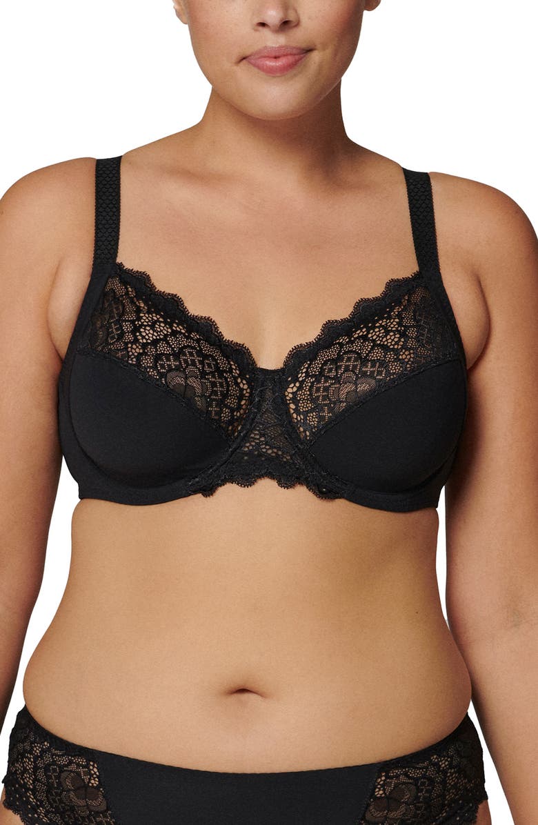 Simone Perele Caresse Underwire Full Cup Bra, Alternate, color, Black