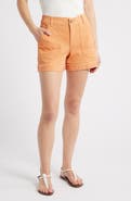 Wit & Wisdom Frayed Patch Pocket High Waist Twill Shorts