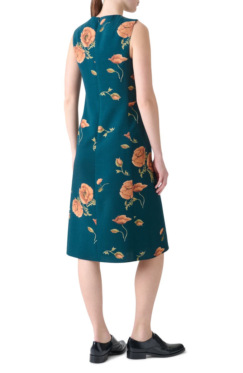 Akris Anemone Double Face Wool Blend Sheath Dress, Alternate, color, River Green-Terra