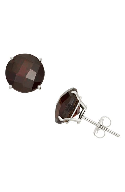 10K White Gold Solitaire Stud Earrings