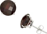 FZN 10K White Gold Solitaire Stud Earrings