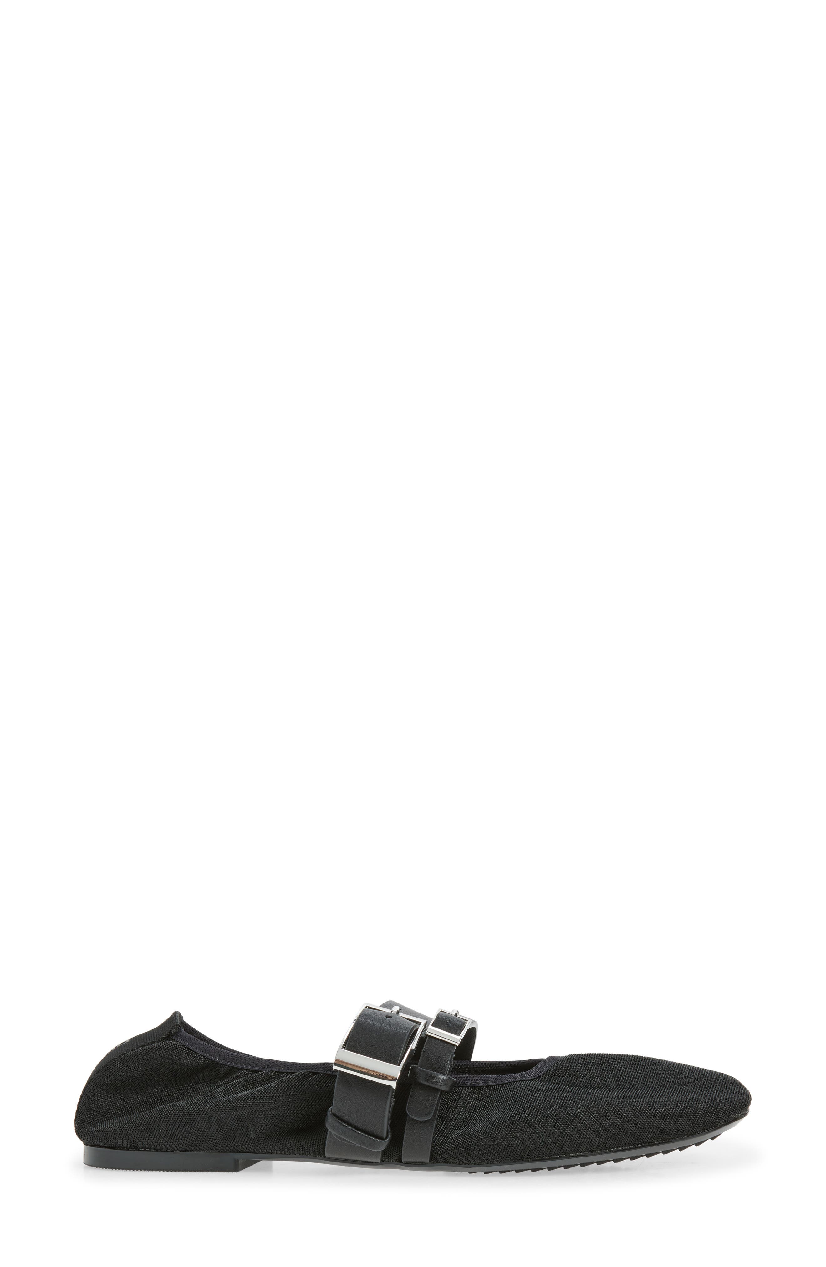 Dade Buckle Strap Mesh Ballet Flat, Alternate, color, BLACK