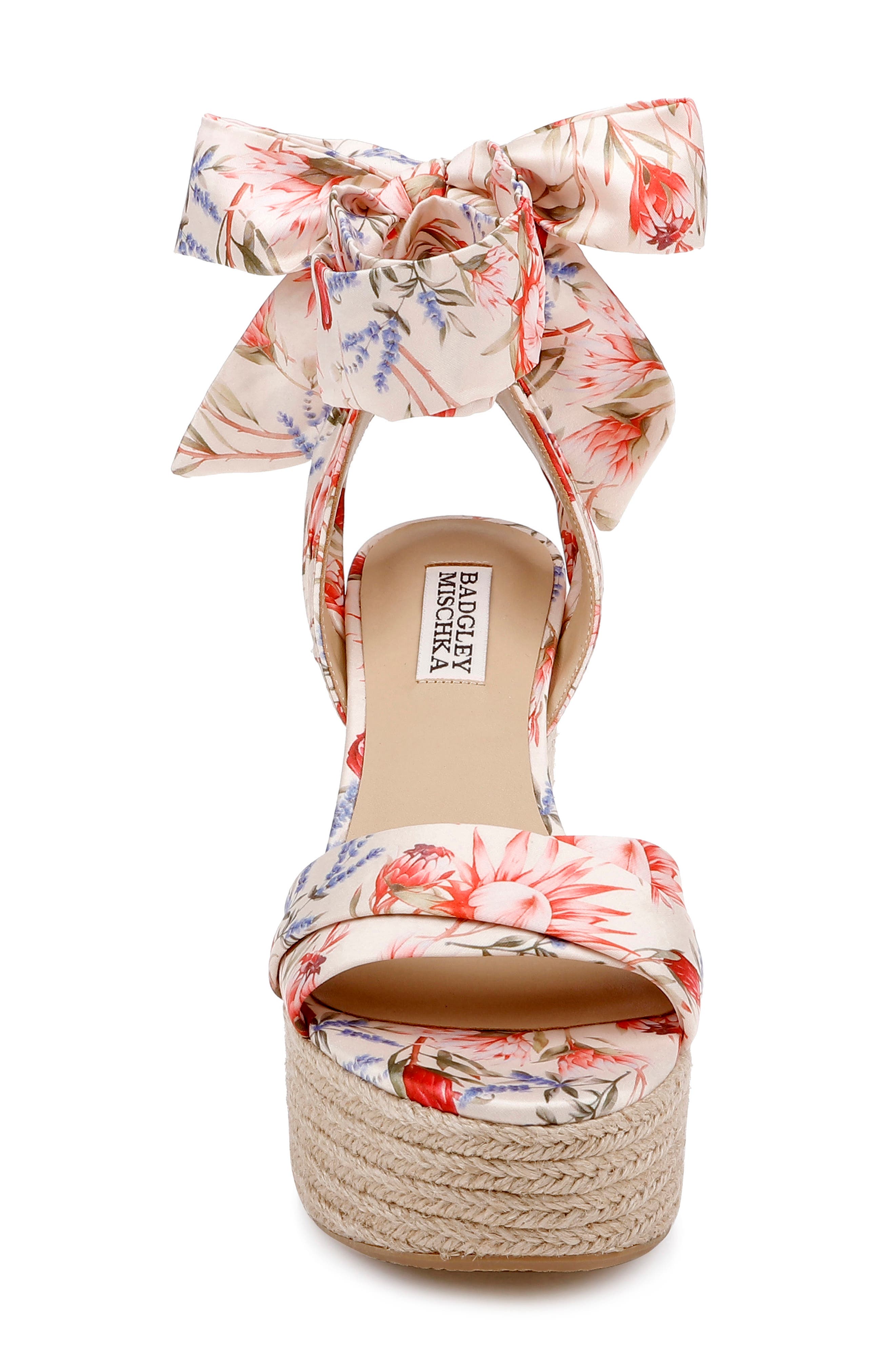 Badgley Mischka Collection Ximora Platform Wedge Espadrille, Alternate, color, Cream Multi