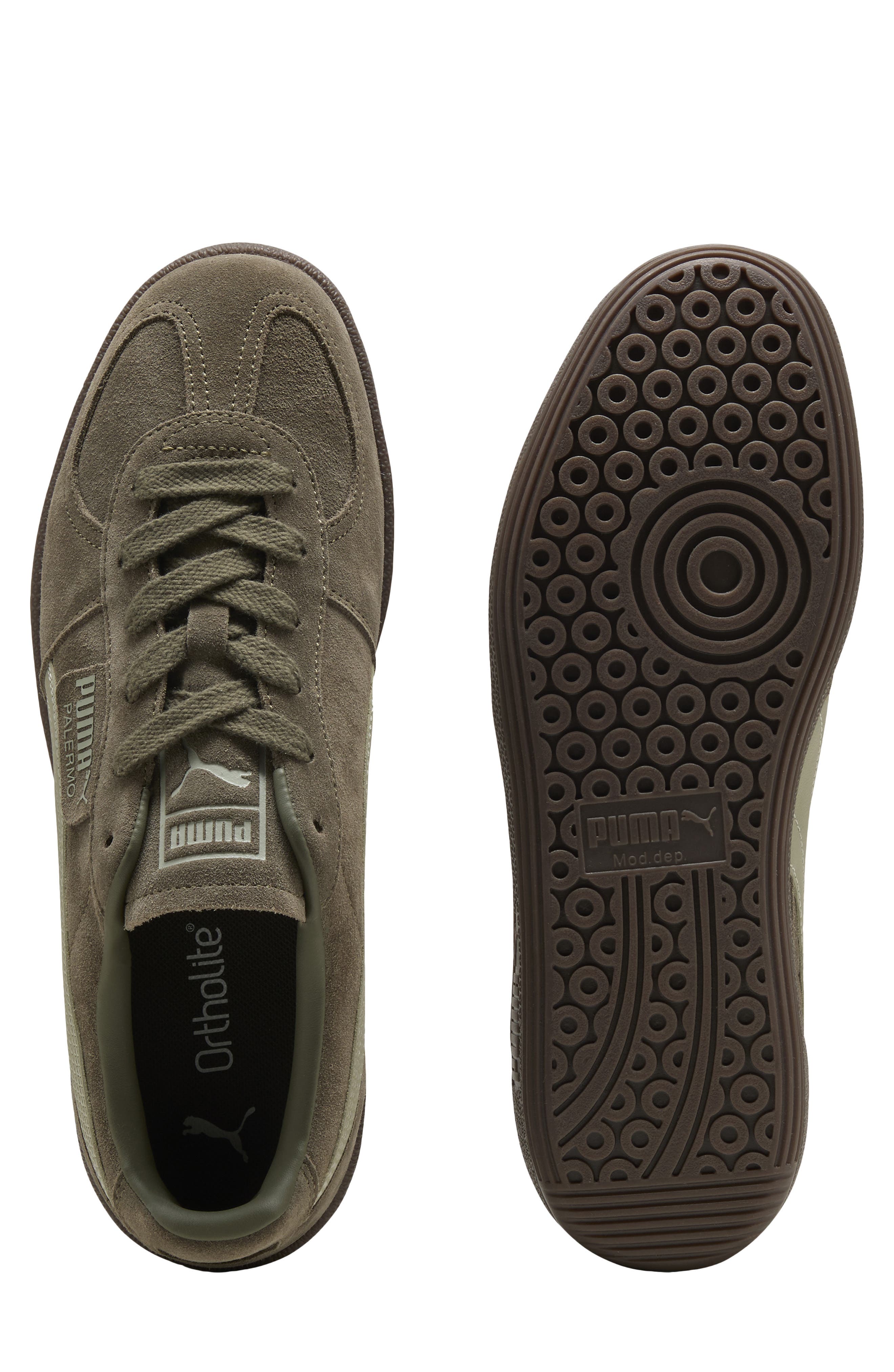 PUMA Palermo Sneaker, Alternate, color, Loden Green/ Gum