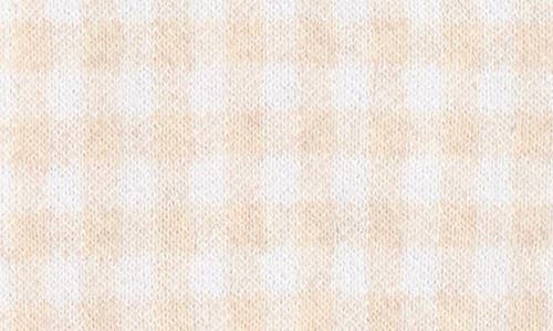 Nordstrom Short Sleeve Sweater & Leggings Set In Beige Gingham- Beige