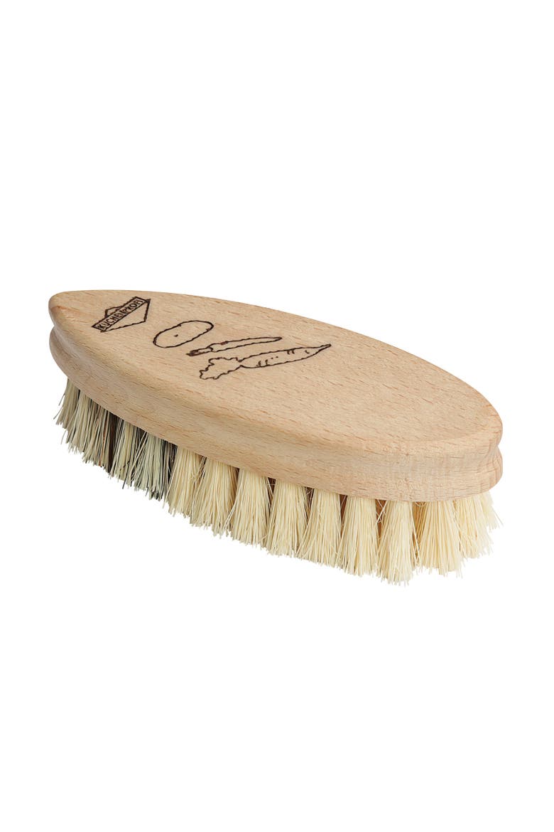 Natural Bristle Vegetable Brush, Wood Handle, 5.5-Inch x 2.5-Inch, Main, color, Brown