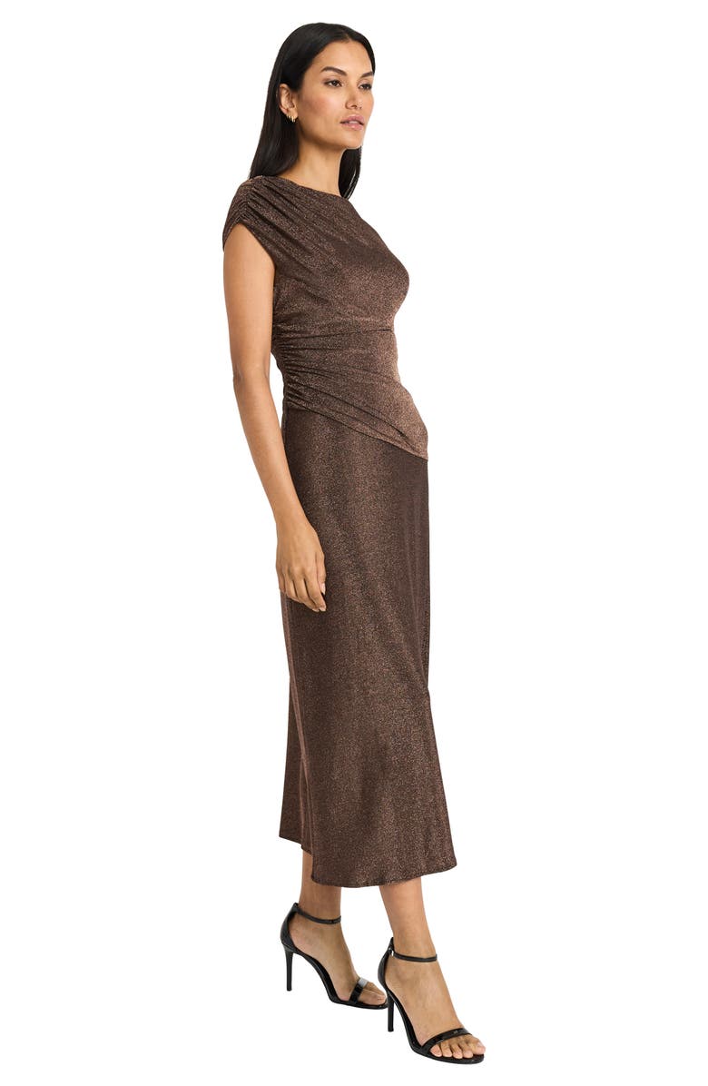 Maggy London Cap Sleeve Metallic Midi Dress, Alternate, color,