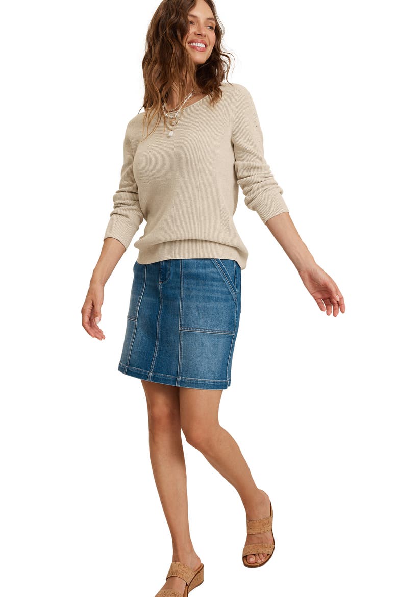 Opal Shore Crewneck Sweater, Alternate, color, LT GOLDEN HONEY HTHR