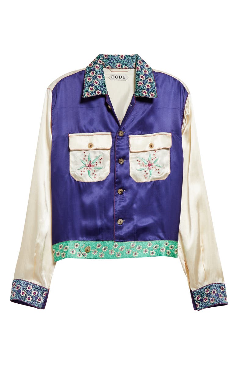Bode Daisy Never Tell Silk Satin Jacket, Alternate, color, 