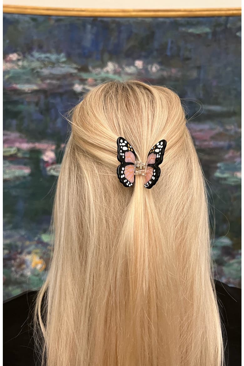 Mini Monarch Hair Claw Clip, Alternate, color, PINK