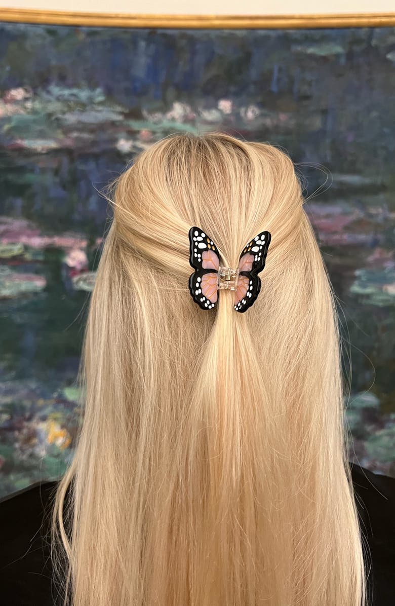 Solar Eclipse Mini Monarch Hair Claw Clip, Alternate, color, Pink