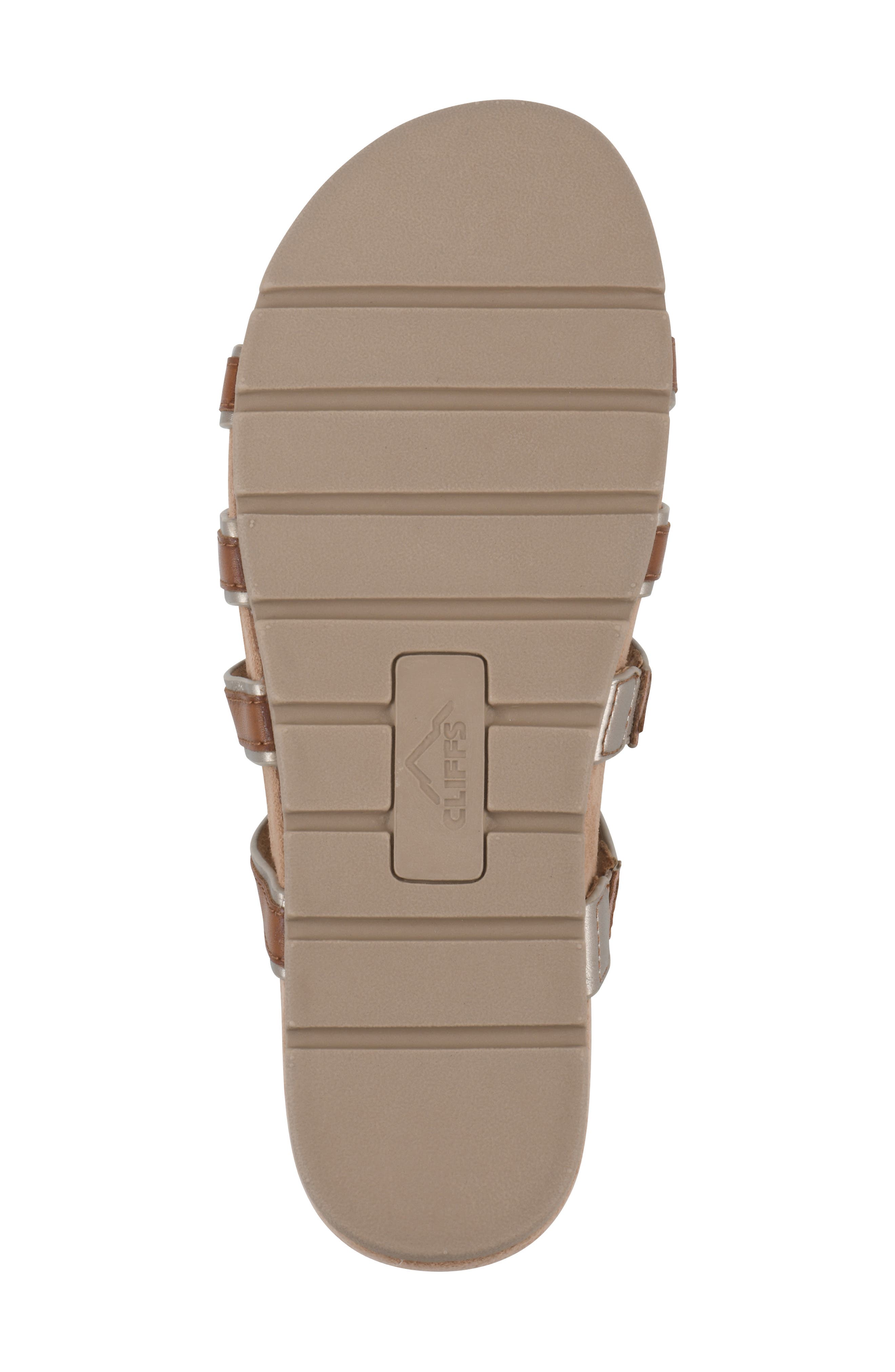 Tina Rose Slide Sandal, Alternate, color, COGNAC/ PALE GOLD
