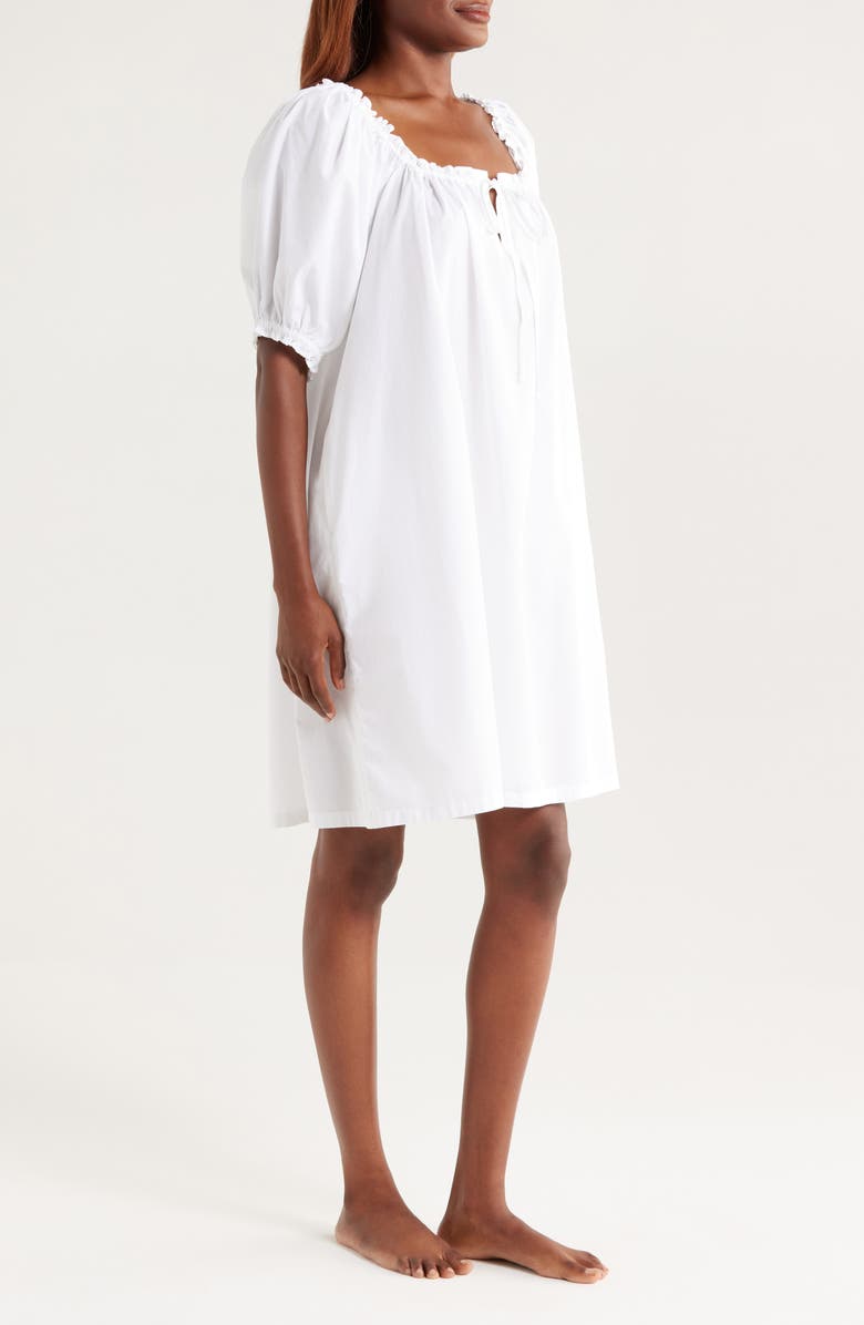 Nordstrom Tie Front Cotton Nightgown, Alternate, color, White