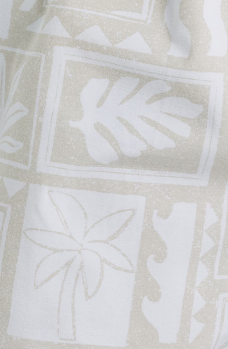 Vintage Summer Poolside Stretch Water Repellent Swim Trunks, Alternate, color, Tan