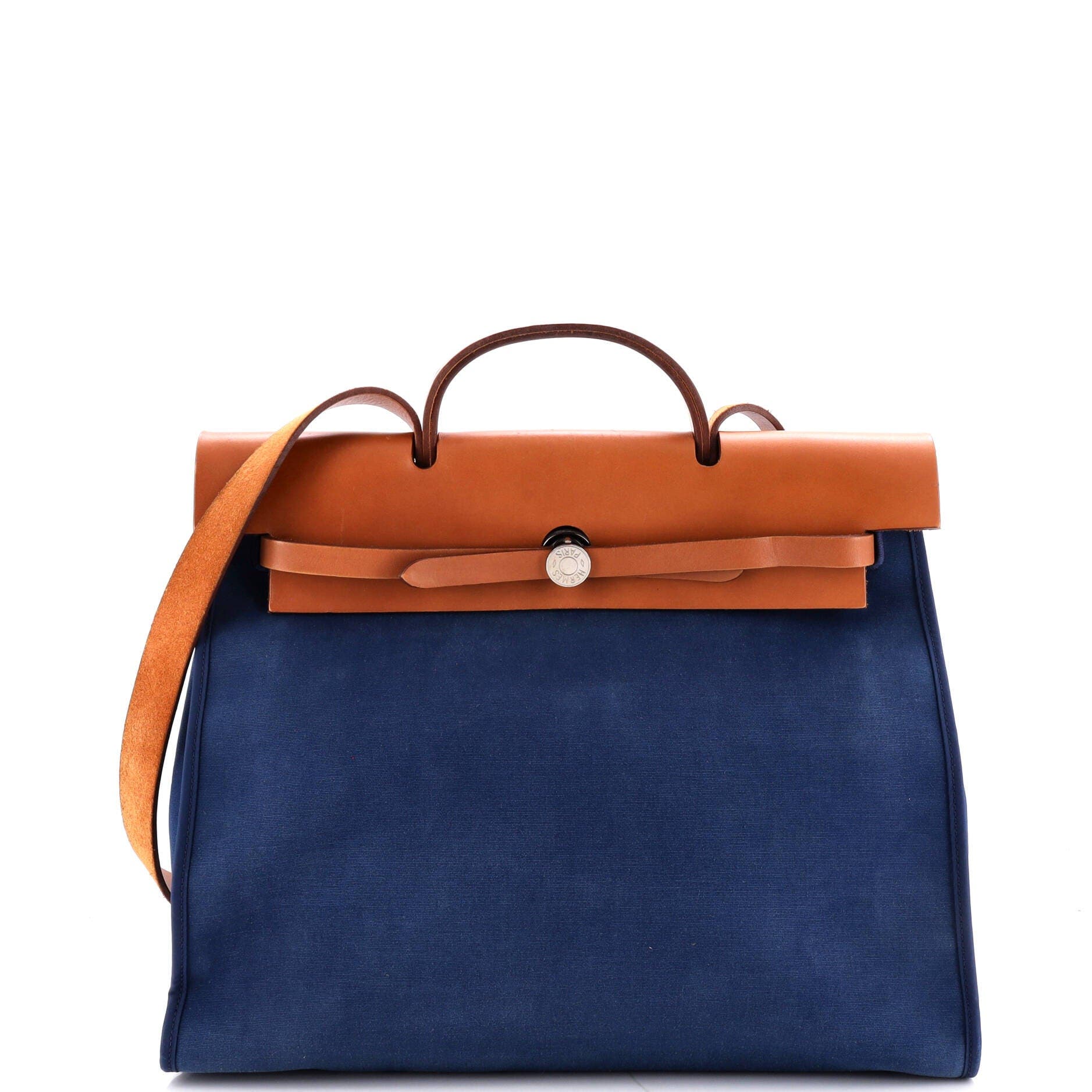 Herbag Zip Leather and Toile 39, Main, color, Blue