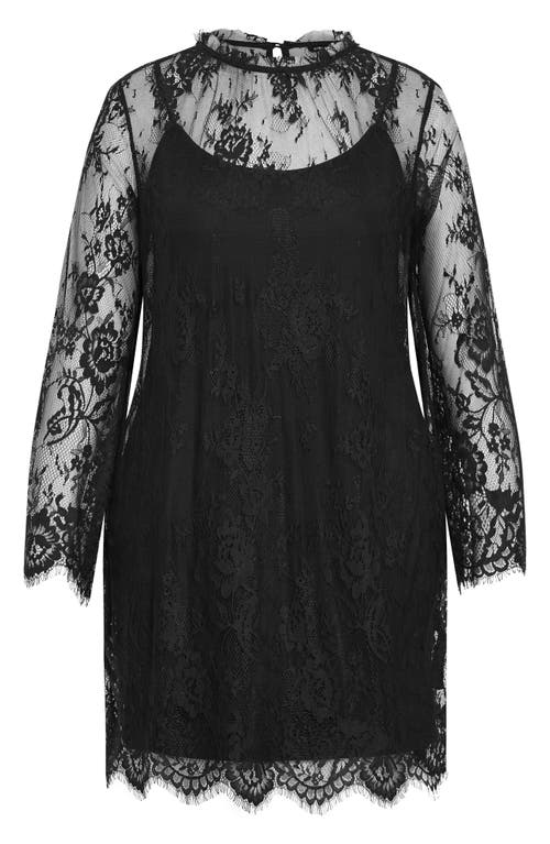 City Chic Zelda Lace Minidress In Black