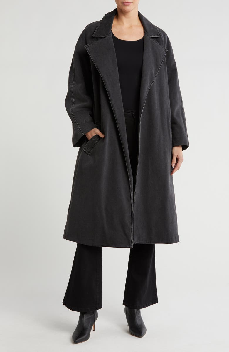 Good American Uniform Denim Trench Coat, Alternate, color, 