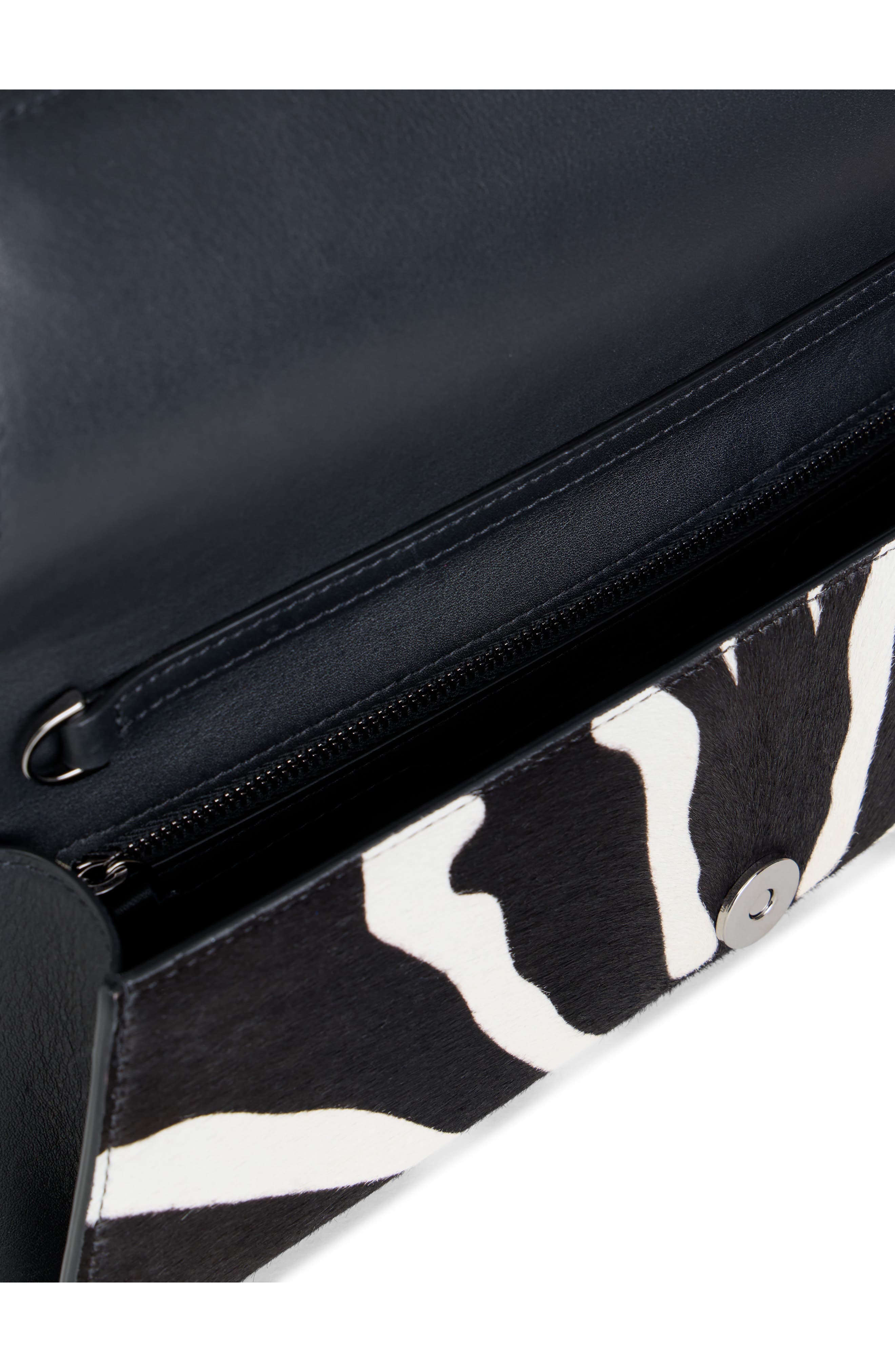 Akris Small Anouk Animal Stripe Genuine Calf Hair East/West Clutch, Alternate, color, Zebra Stripes Big