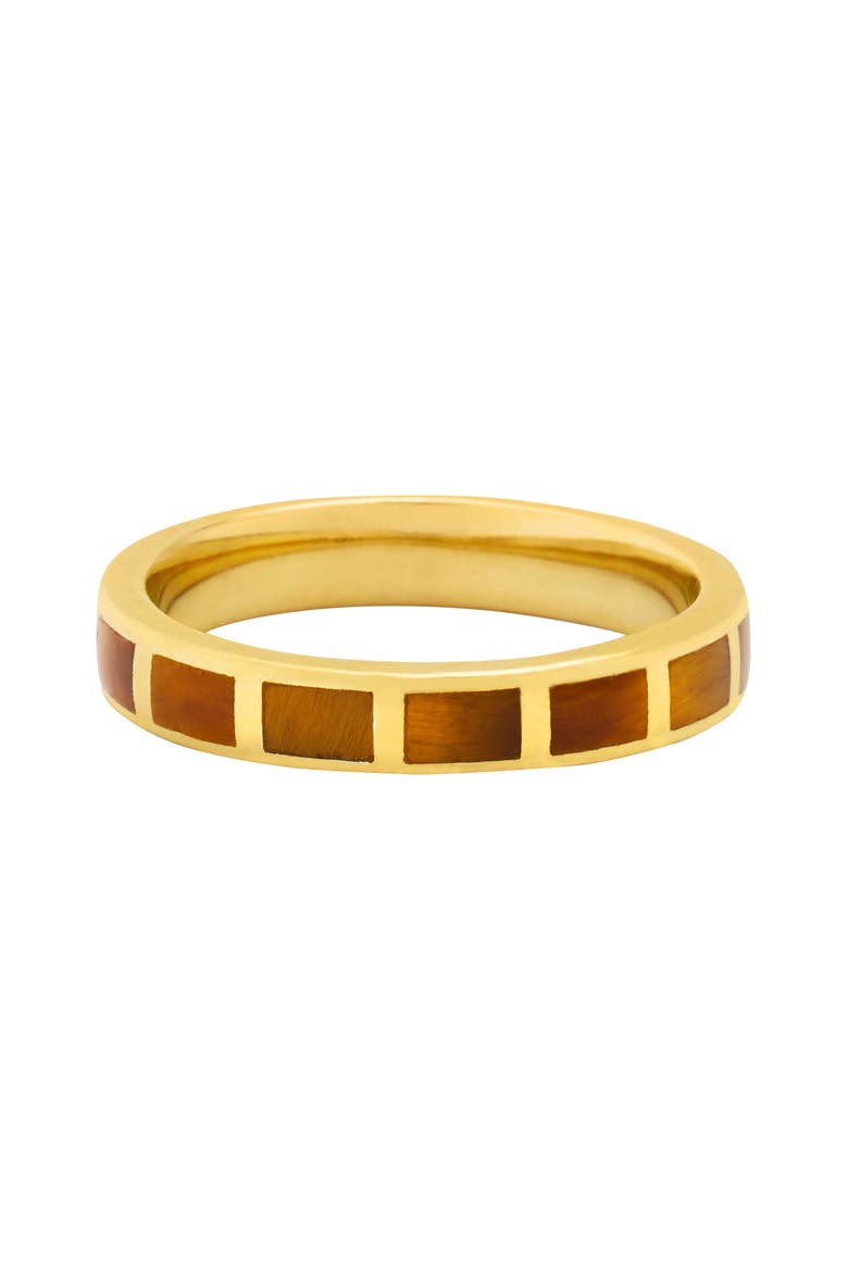 Dash Ring Set In Sterling With 18Kt Gold Overlay, Main, color, BROWN