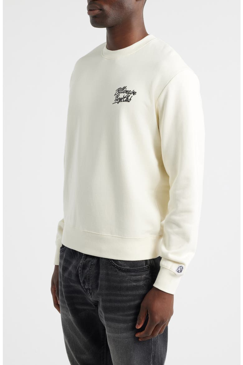 BB Small Script Cotton Sweatshirt, Alternate, color, WINTER WHITE