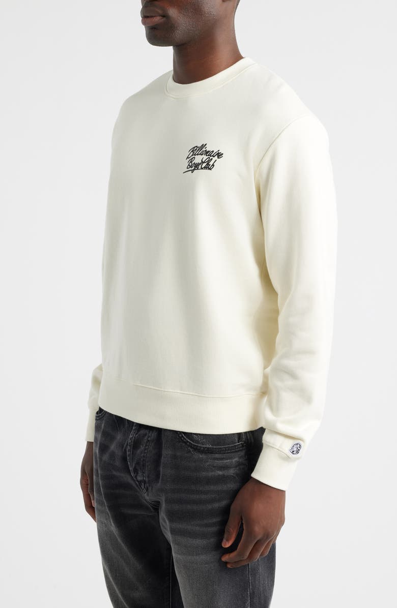 Billionaire Boys Club BB Small Script Cotton Sweatshirt, Alternate, color, Winter White