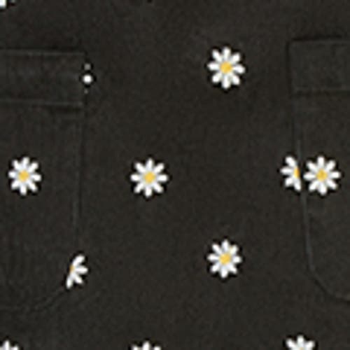 Yumi Corduroy Daisy Mini Skirt In Black