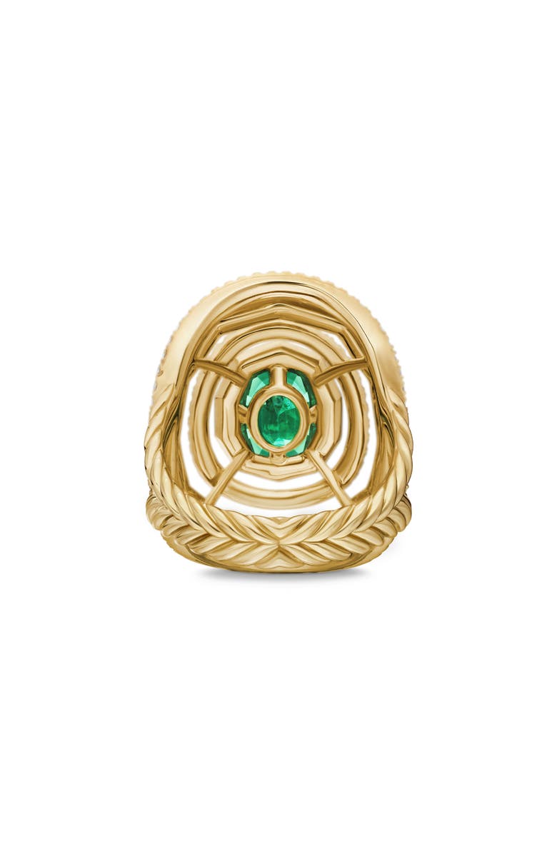 David Yurman Diamond & Emerald Statement Ring, Alternate, color, 