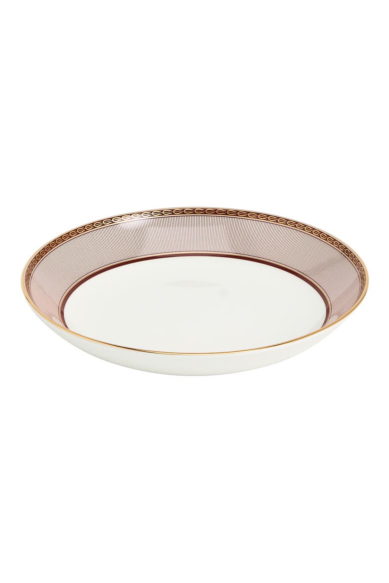Red Splendor 22K Gold Accent Deep Bone China Plate, Main, color, MULTI