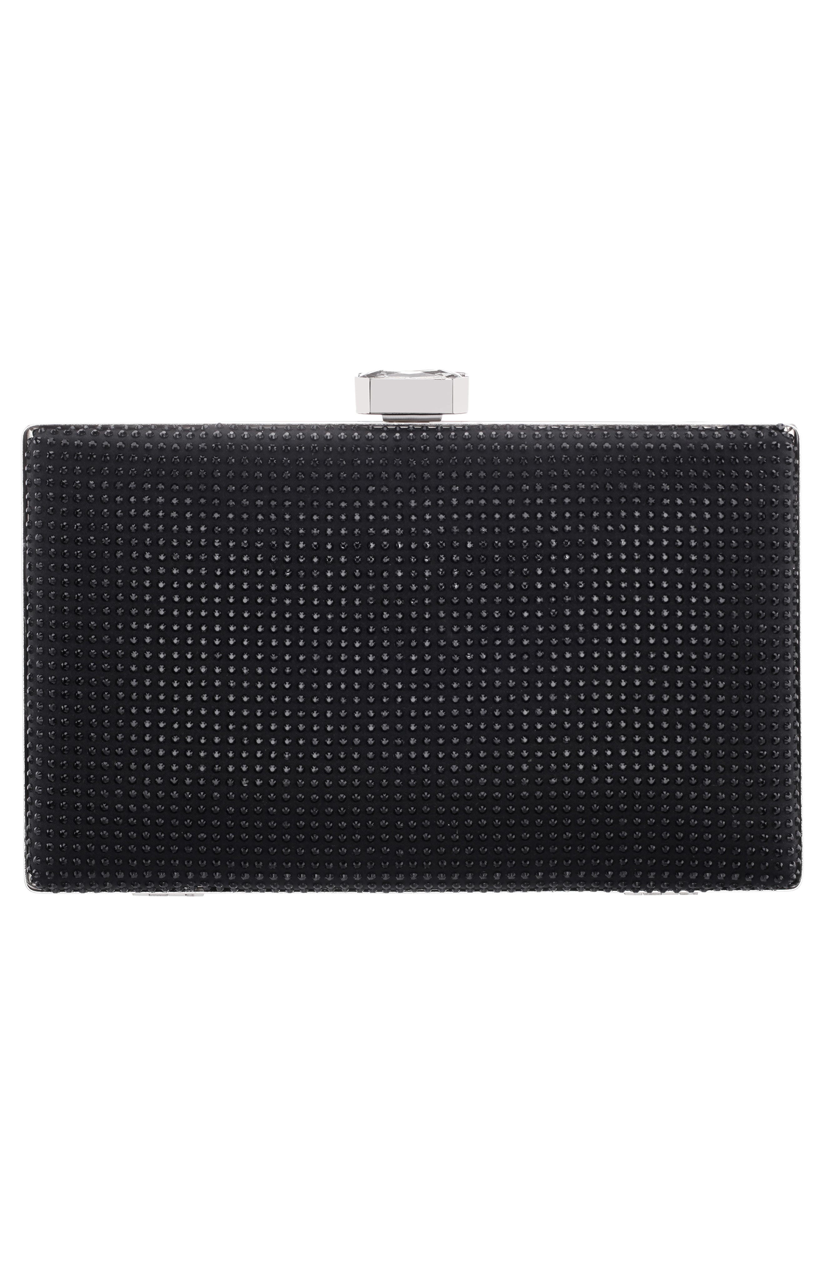 Nina Justin Frame Clutch, Alternate, color, Black