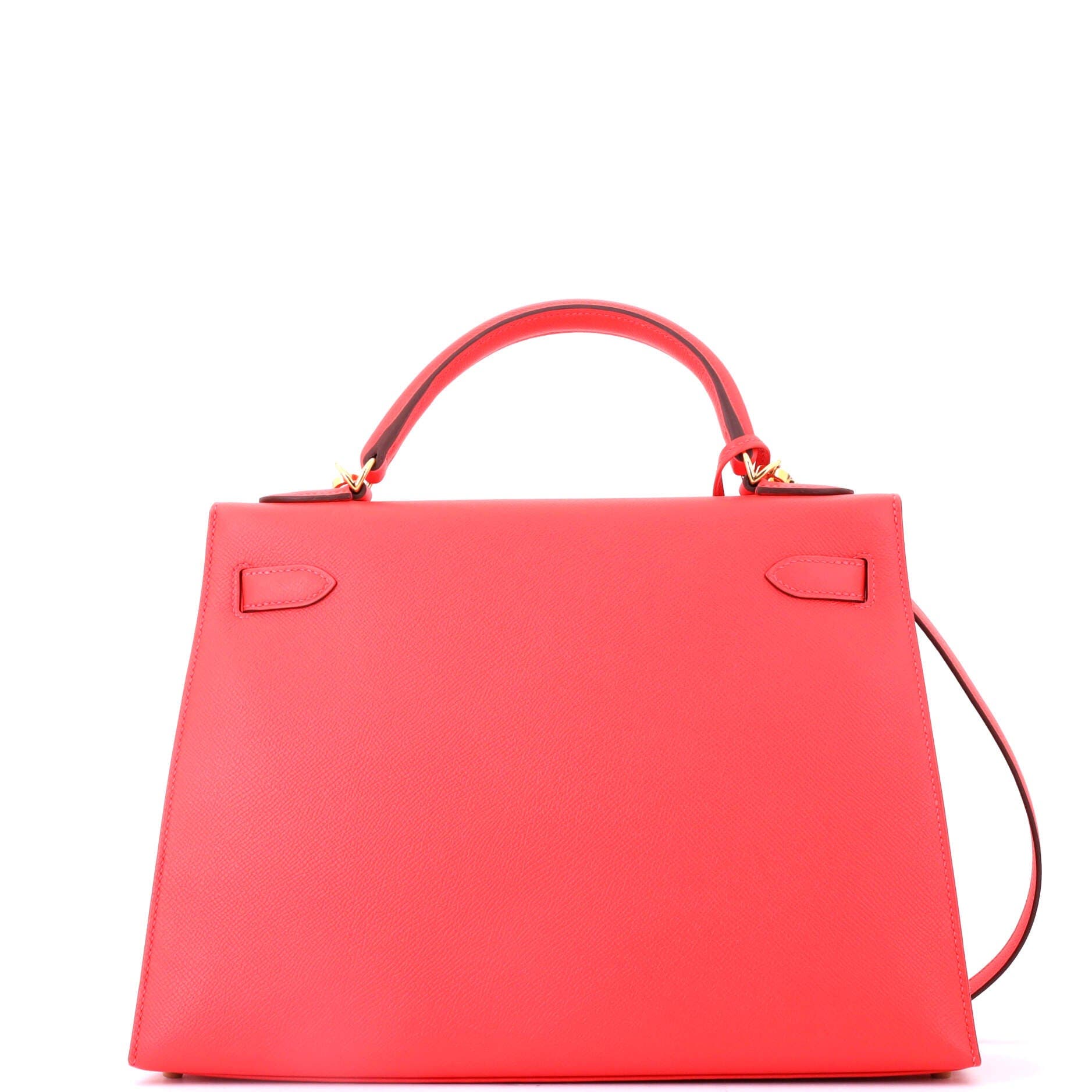 Pre-Owned Hermes Kelly Handbag Red Epsom with Gold Hardware 32, Alternate, color, Rouge Pivoine
