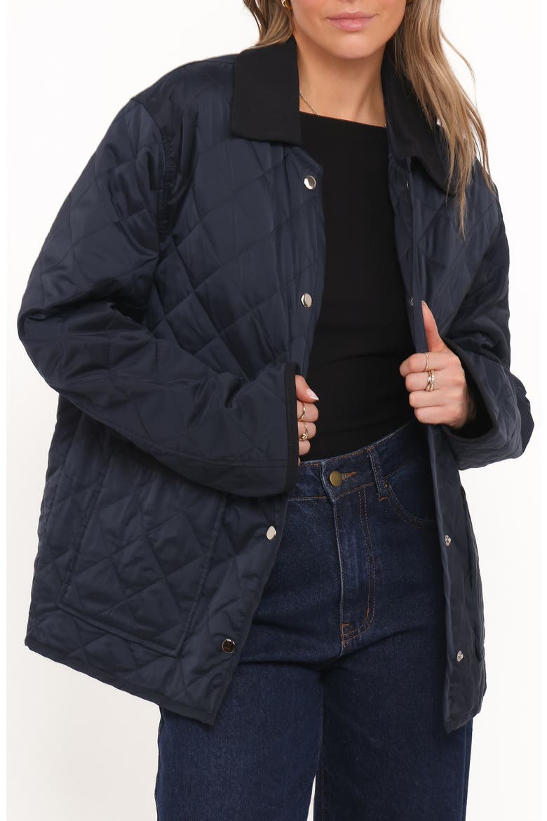 Lynly Quilted Barn Jacket, Main, color, NAVY