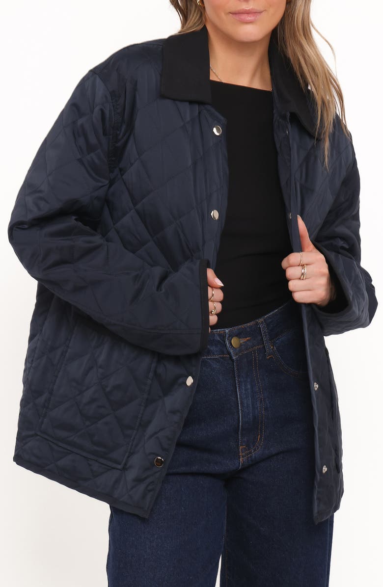 Petal & Pup Lynly Quilted Barn Jacket, Main, color, Navy