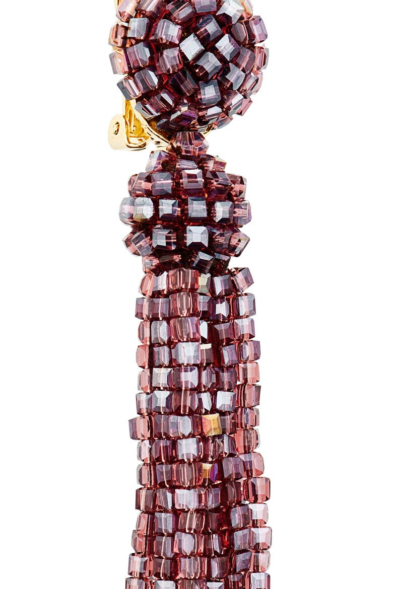 Beaded Tassel Drop Earrings, Alternate, color, WINE