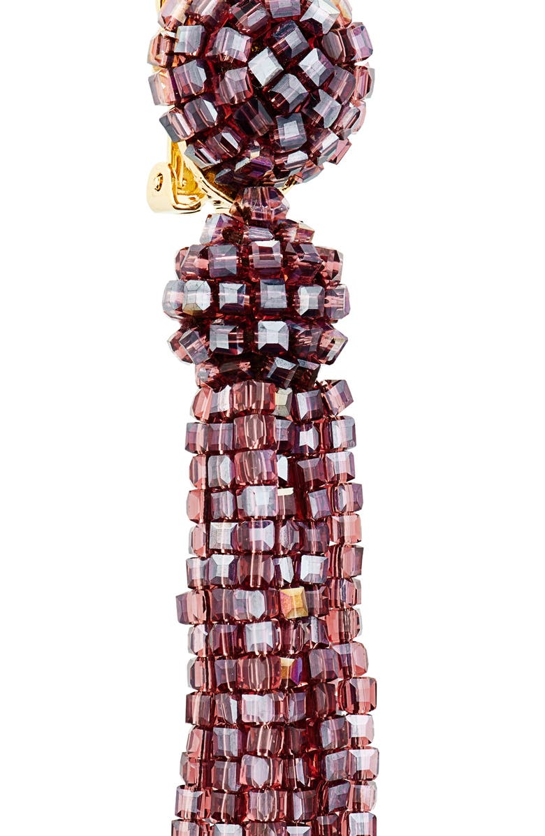 Oscar de la Renta Beaded Tassel Drop Earrings, Alternate, color,