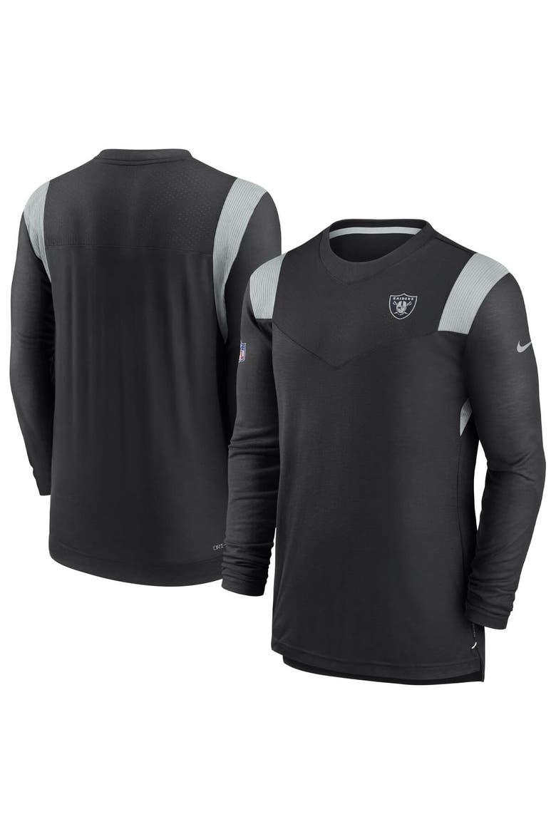 Men's Nike Black Las Vegas Raiders Sideline Tonal Logo Performance Player Long Sleeve T-Shirt, Main, color, Black