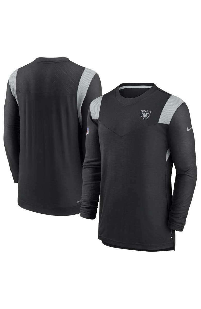 Nike Men's Nike Black Las Vegas Raiders Sideline Tonal Logo Performance Player Long Sleeve T-Shirt, Main, color, Black