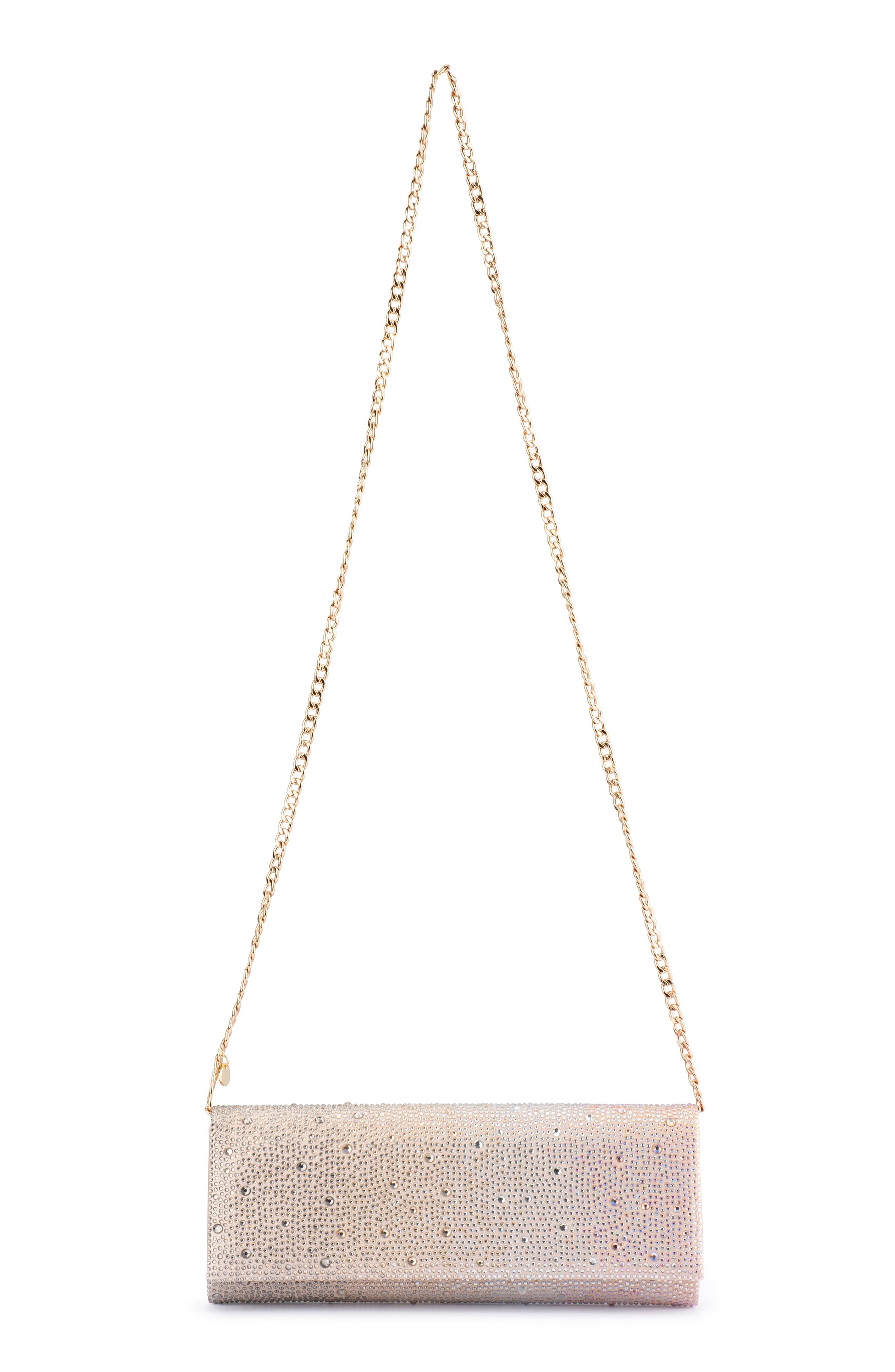 Olga Berg Camille Ombré Hot Fix Crystal Clutch, Alternate, color, Blush