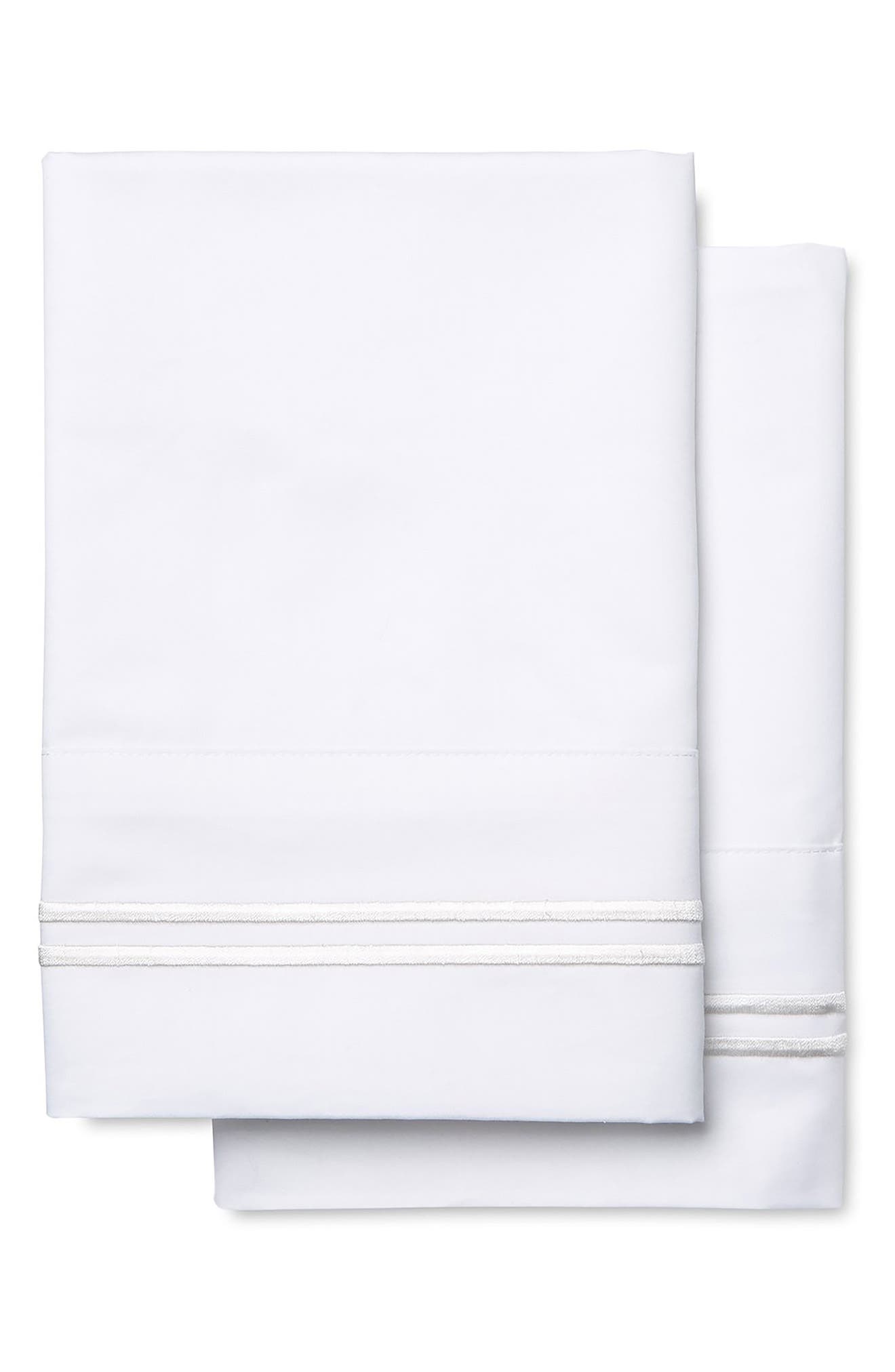 MELANGE HOME Set of 2 Border 600 Thread Count Sateen Pillowcases