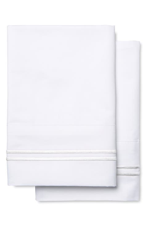 Set of 2 Border 600 Thread Count Sateen Pillowcases