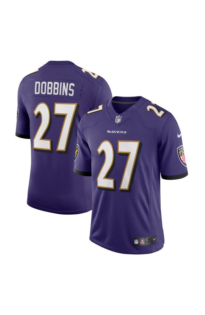 Nike Men's Nike J.K. Dobbins Purple Baltimore Ravens Vapor Limited Jersey, Main, color, 