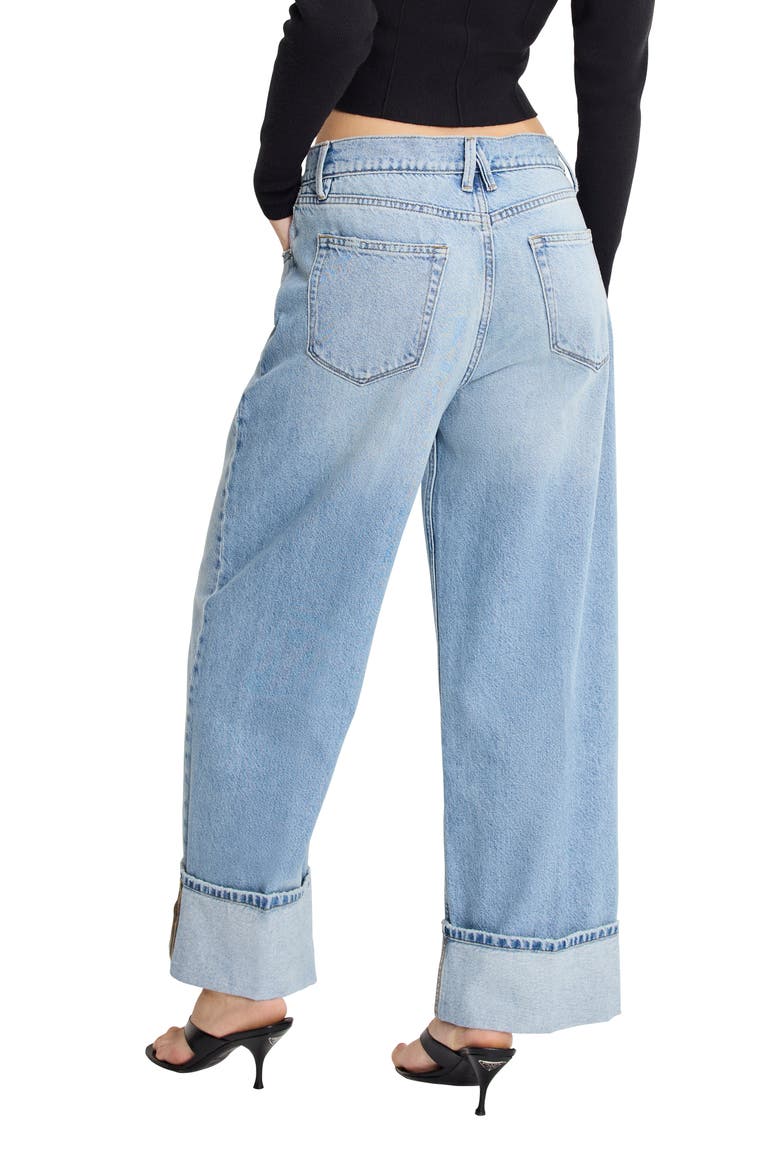 Good Standard Cuffed Hem Baggy Jeans, Alternate, color, INDIGO1133