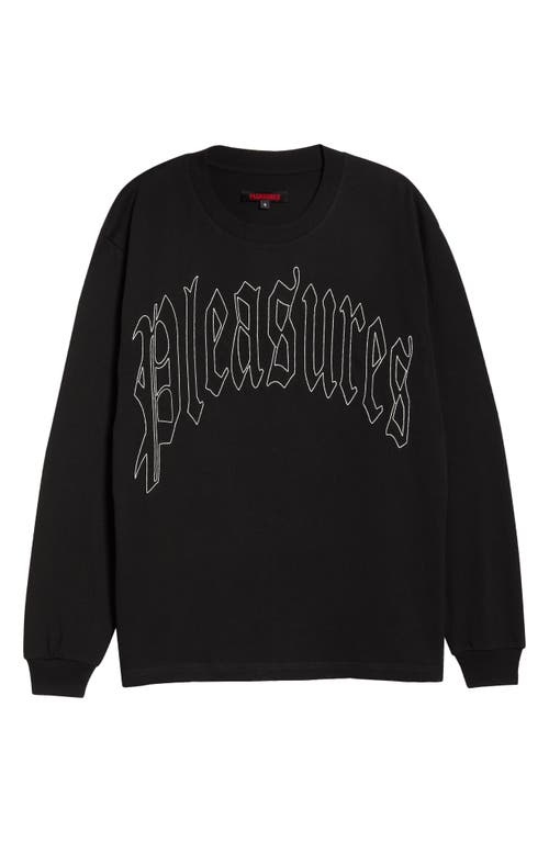 Pleasures Twitch Embroidered Long Sleeve T-shirt In Black