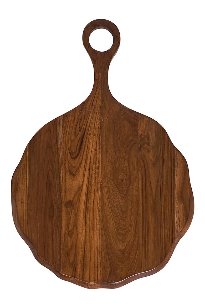 Puro Round Teak Serving Board, Main, color, BROWN