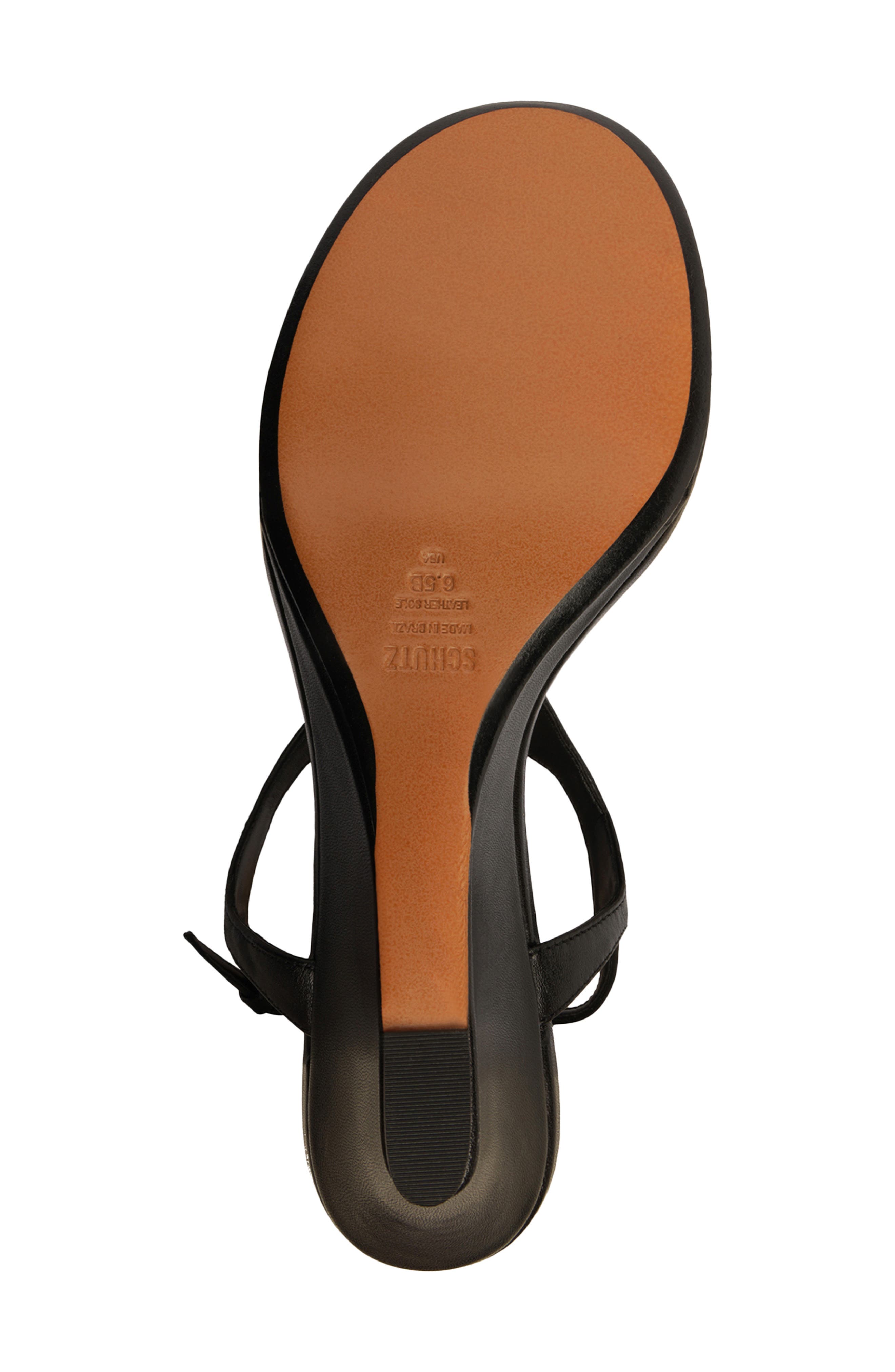 Schutz Lys Ankle Strap Wedge Sandal, Alternate, color, Black