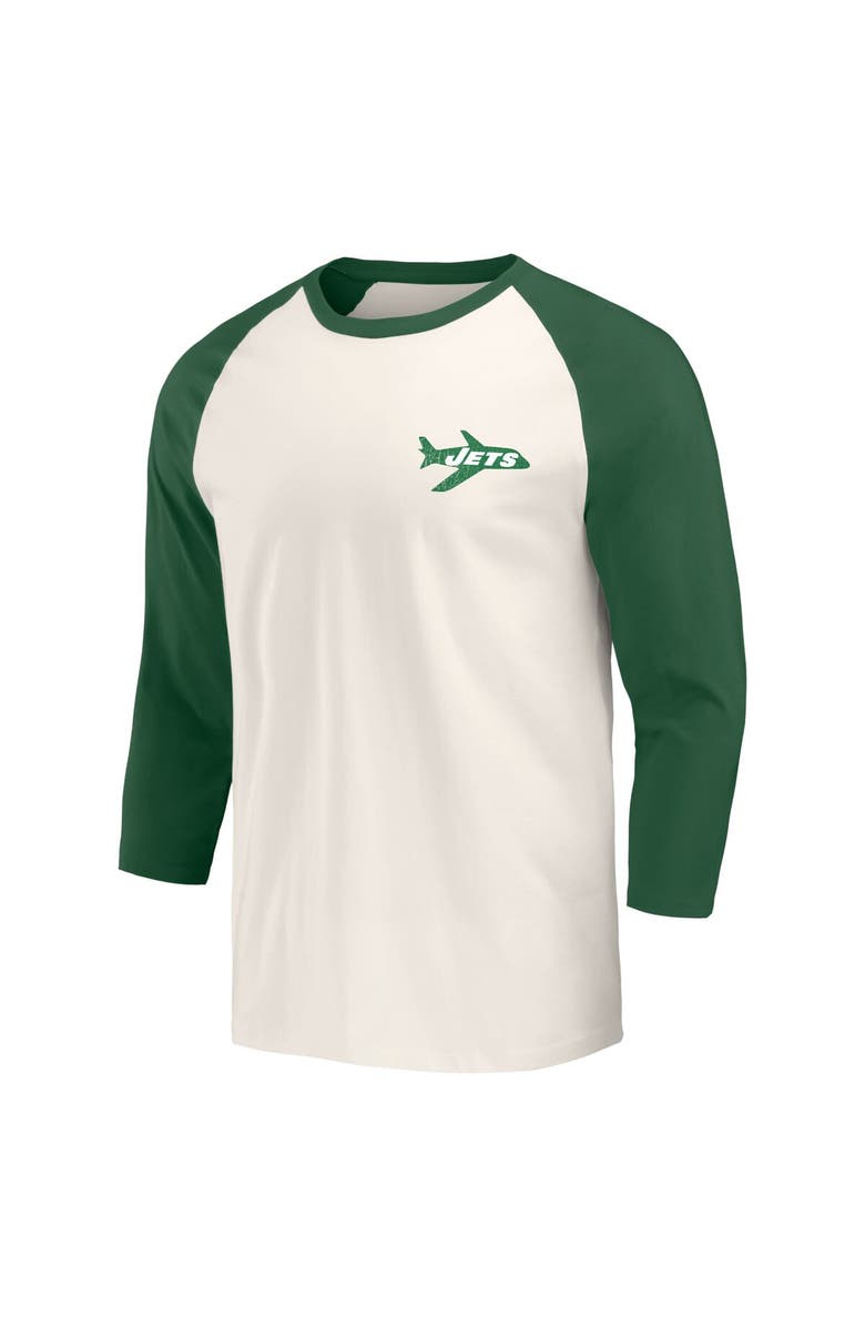 Darius Rucker Collection by Fanatics Men's Darius Rucker Collection by Fanatics Kelly Green/White New York Jets Raglan 3/4 Sleeve T-Shirt, Alternate, color, Kelly Green