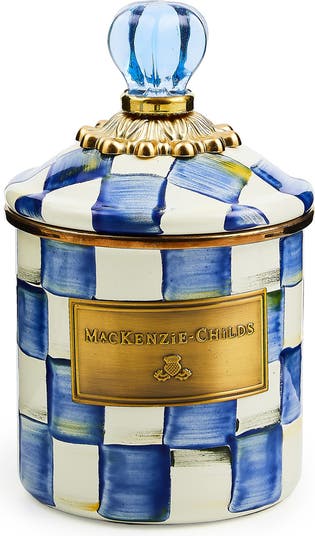 MACKENZIE CHILDS Royal Check Demi Enameled Steel Canister | Nordstrom