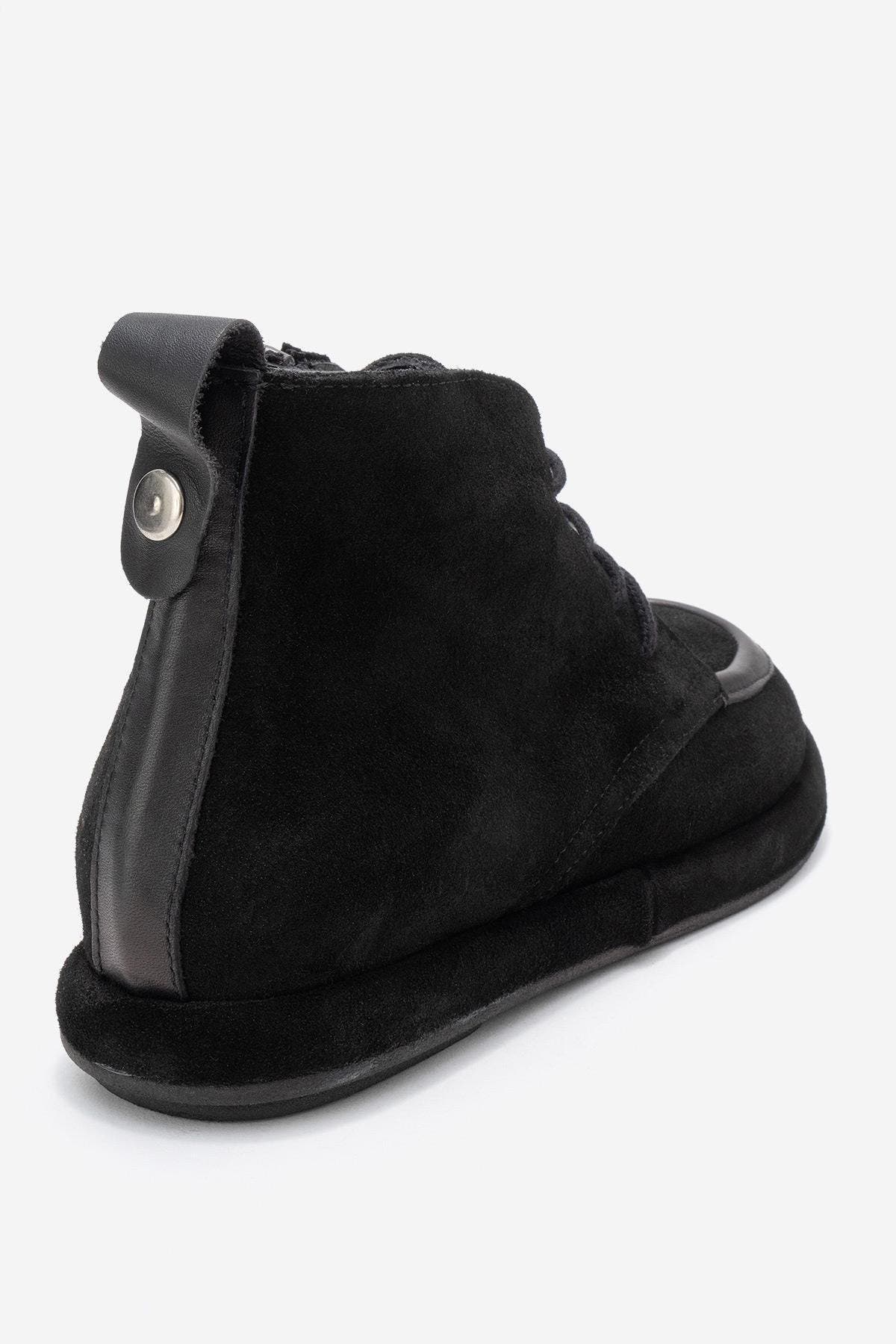 Forever & Always Shoes Martas Leather Zip Boot, Alternate, color, Black Suede